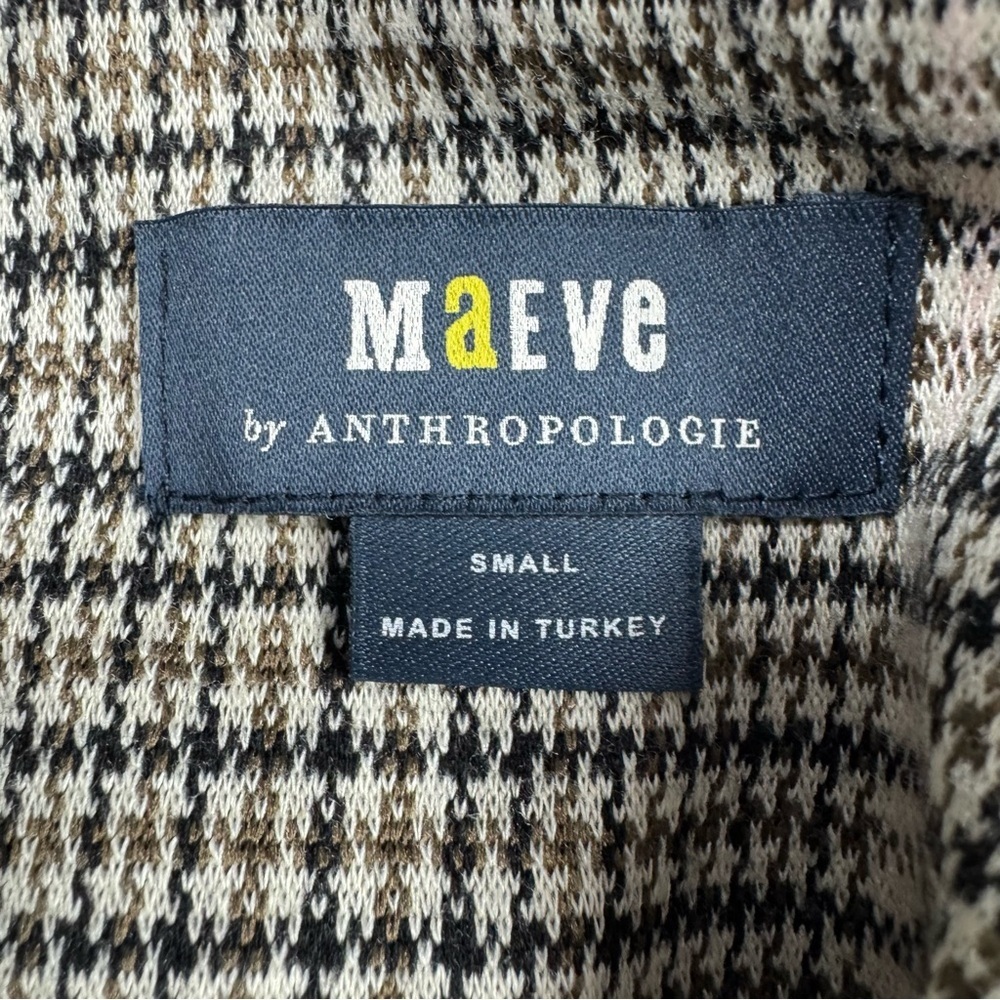 Anthropologie Maeve Collegiate Plaid Knit Blazer Jacket Asymmetrical Small EUC - Picture 13 of 16